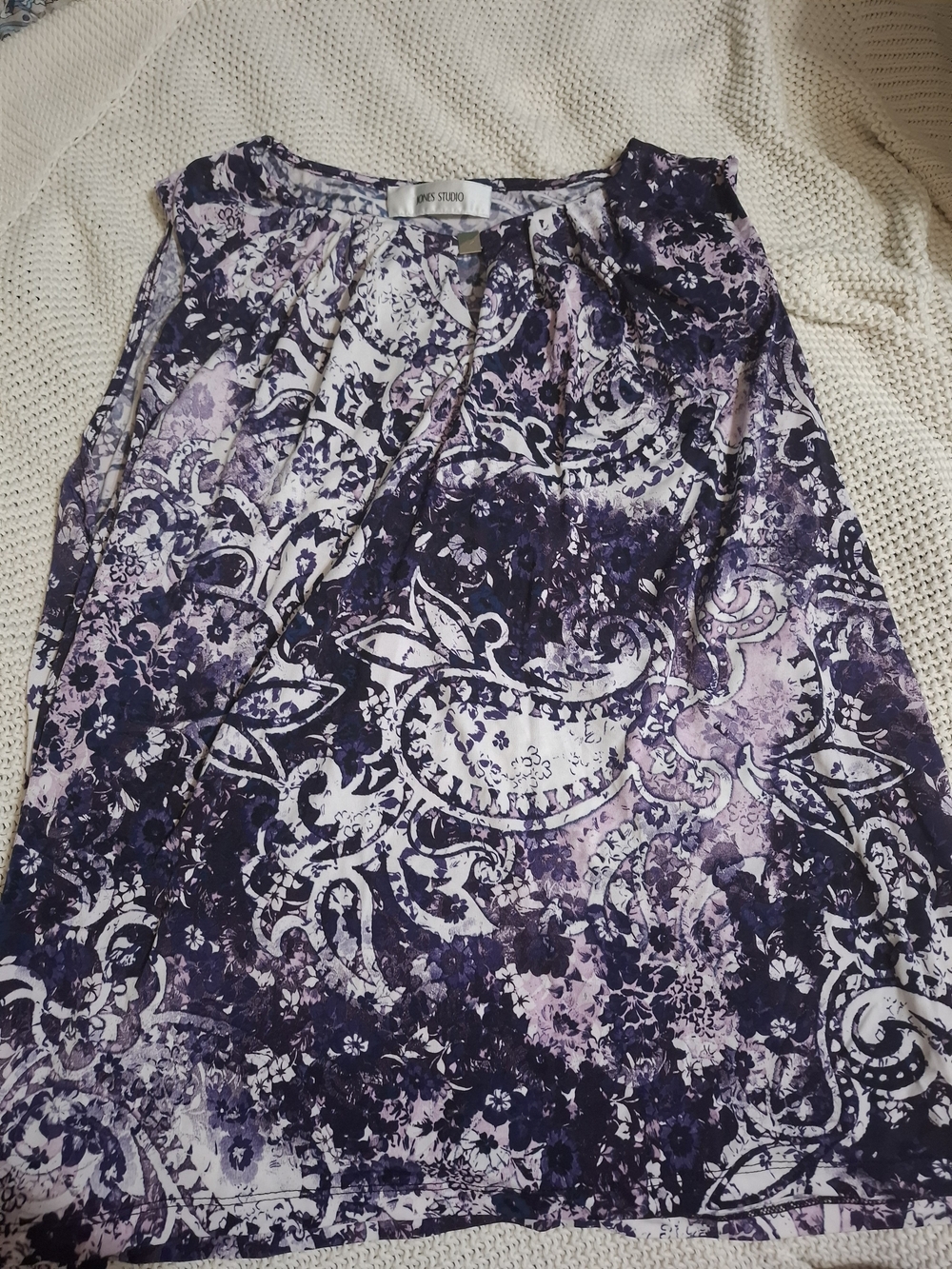 Jones Studio Purple Paisley A-Line Skirt